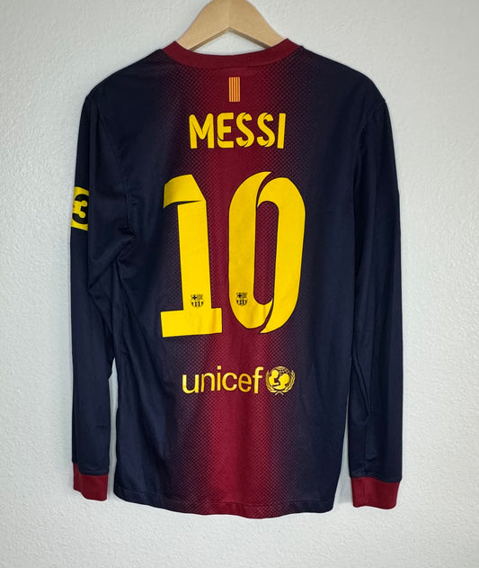 Barcelona 2012/13 Home Lionel Messi Long Sleeve Shirt (S)